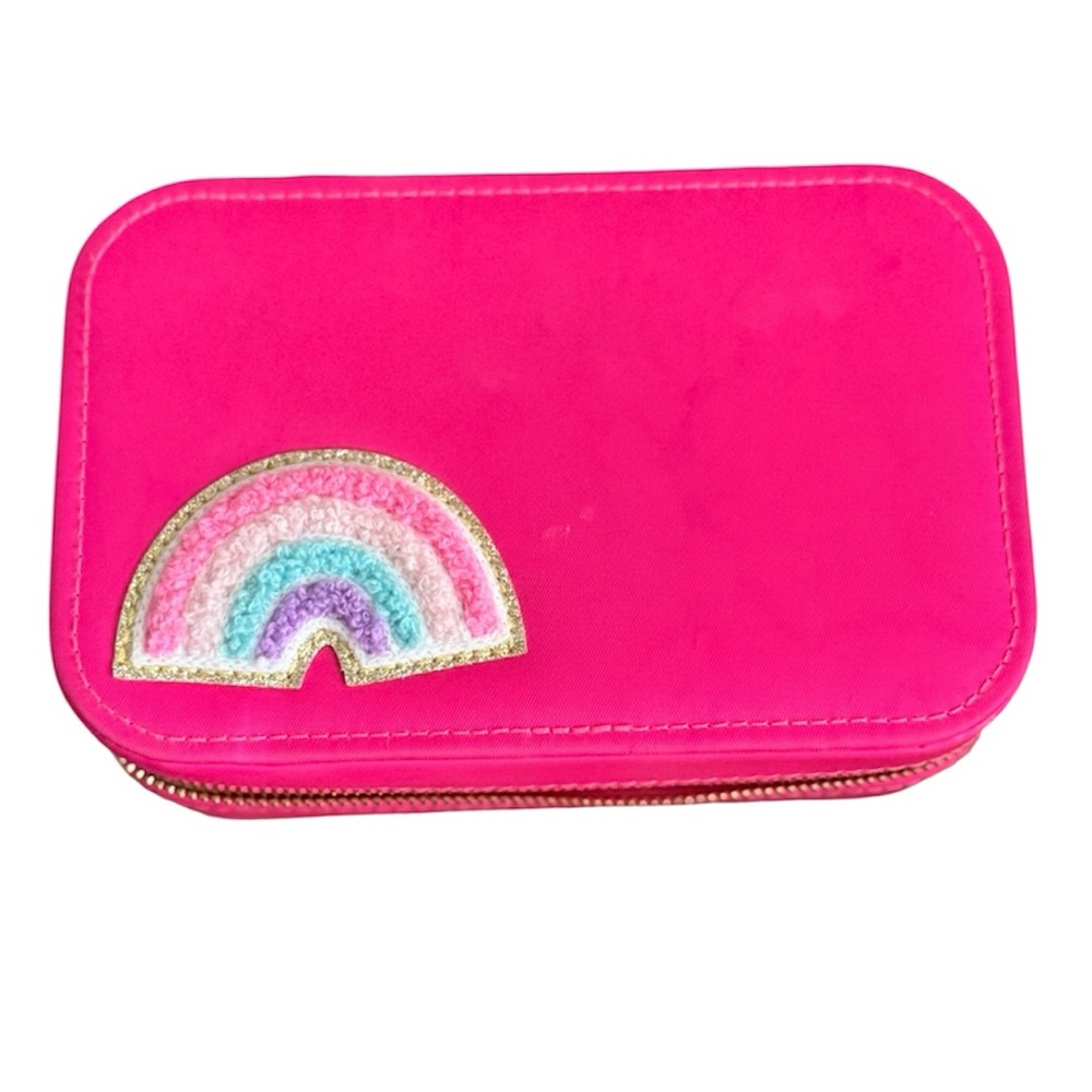 Pink Kids Accessory Case with Rainbow Patch